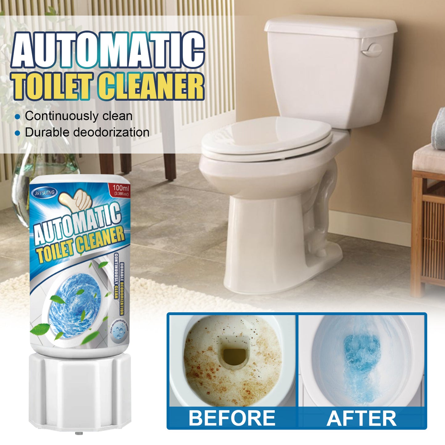 Wash The Toilet To Remove Odors And Toilet Cleaner