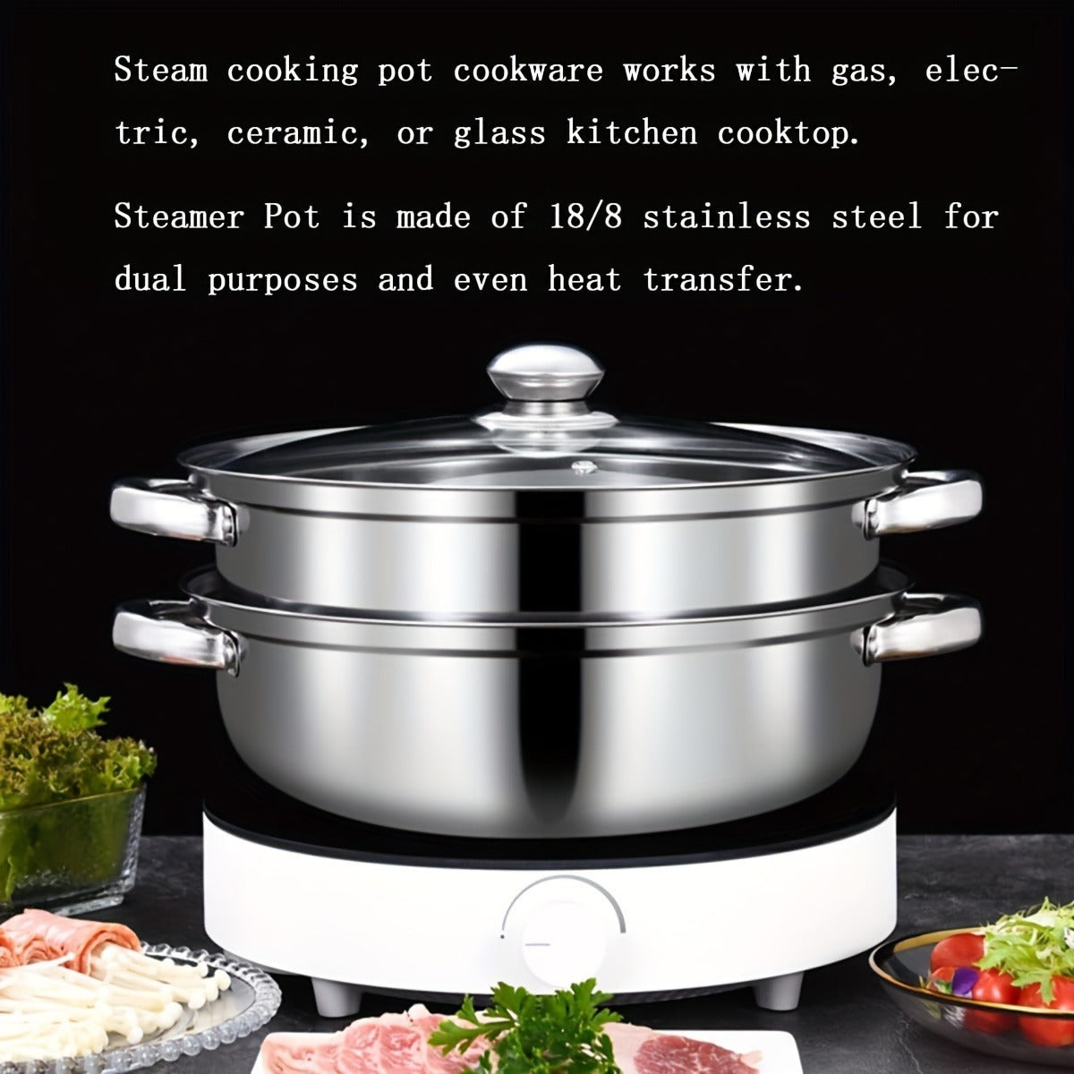 High Quality Stainless Steel Steamer Set - Double-layer Thickened Design, Suitable For Induction Cookers And Gas Stoves - Perfect For Cooking And Hospitality, Durable Household Kitchen Utensils