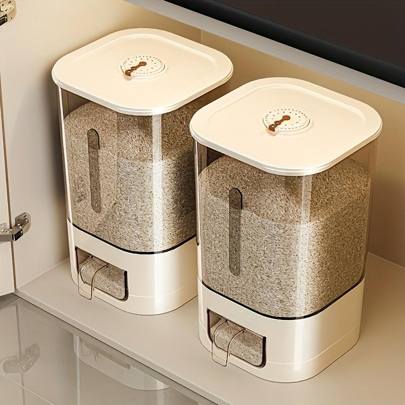 Automatic Rice Dispenser With Cup, Large Capacity Moisture-proof And Insect-proof Sealed Rice Storage Container, Suitable For Rice, Grains, Flour, Pet Food And Other Kitchen Supplies, Holiday Decorati