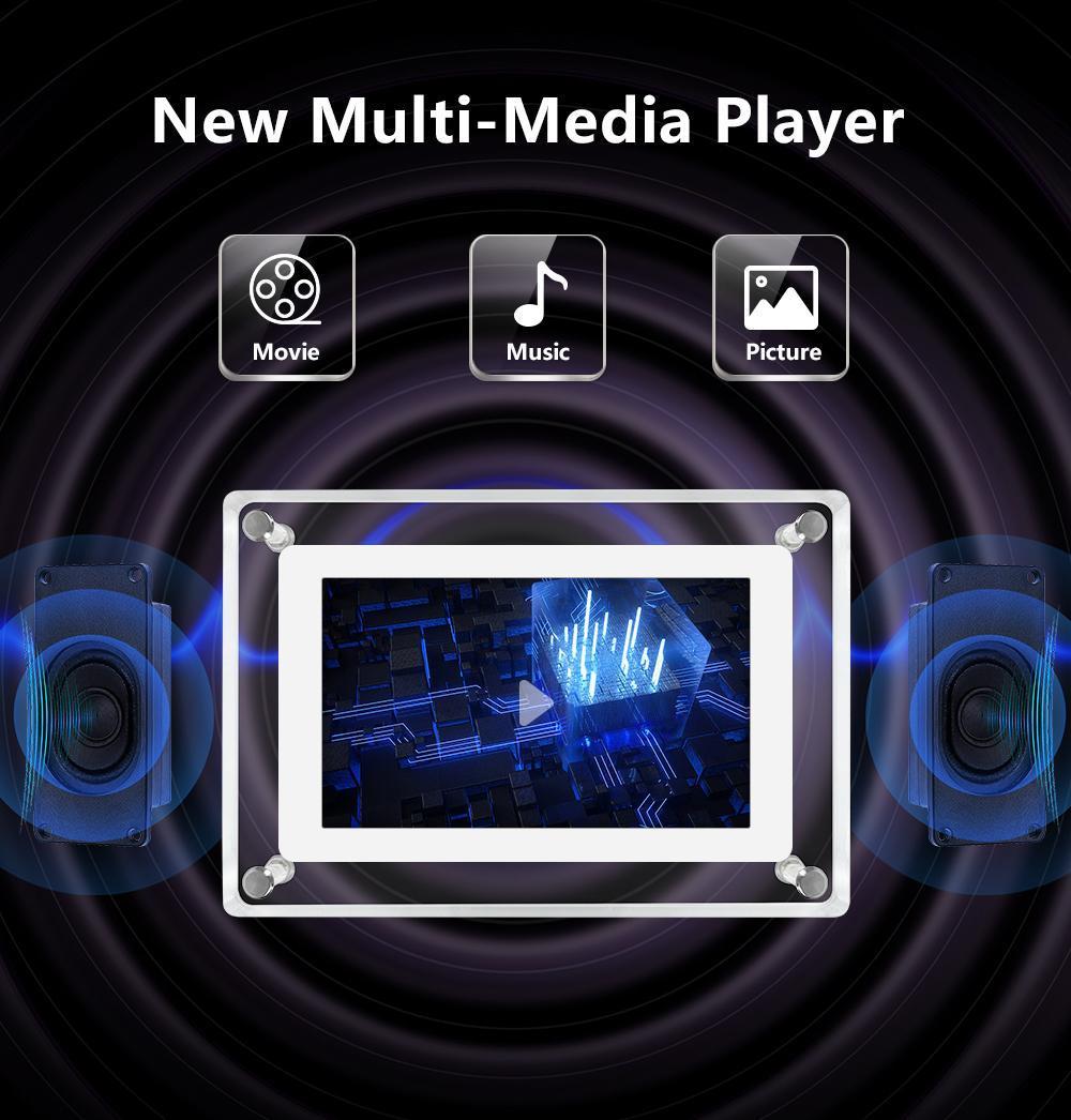 5 Inch 4GB Memory IPS HD Screen Crystal Advertising Player Acrylic Digital Photo Frame Gift