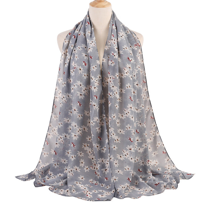 Breathable Chiffon Small Floral Long Towel