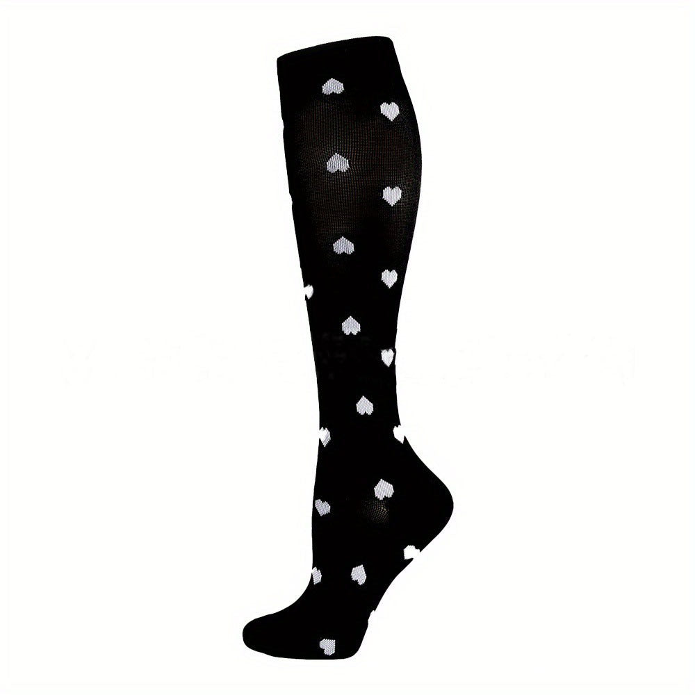 Women's Simple Printed Sports Calf Compression Stockings