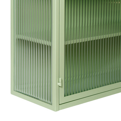 Modern Double Door Wall Cabinet With Glass Door With Three Levels Of Storage For Entrance Living Room, Bathroom, Dining Room, Mint Green Unavailable Platforms- Temu