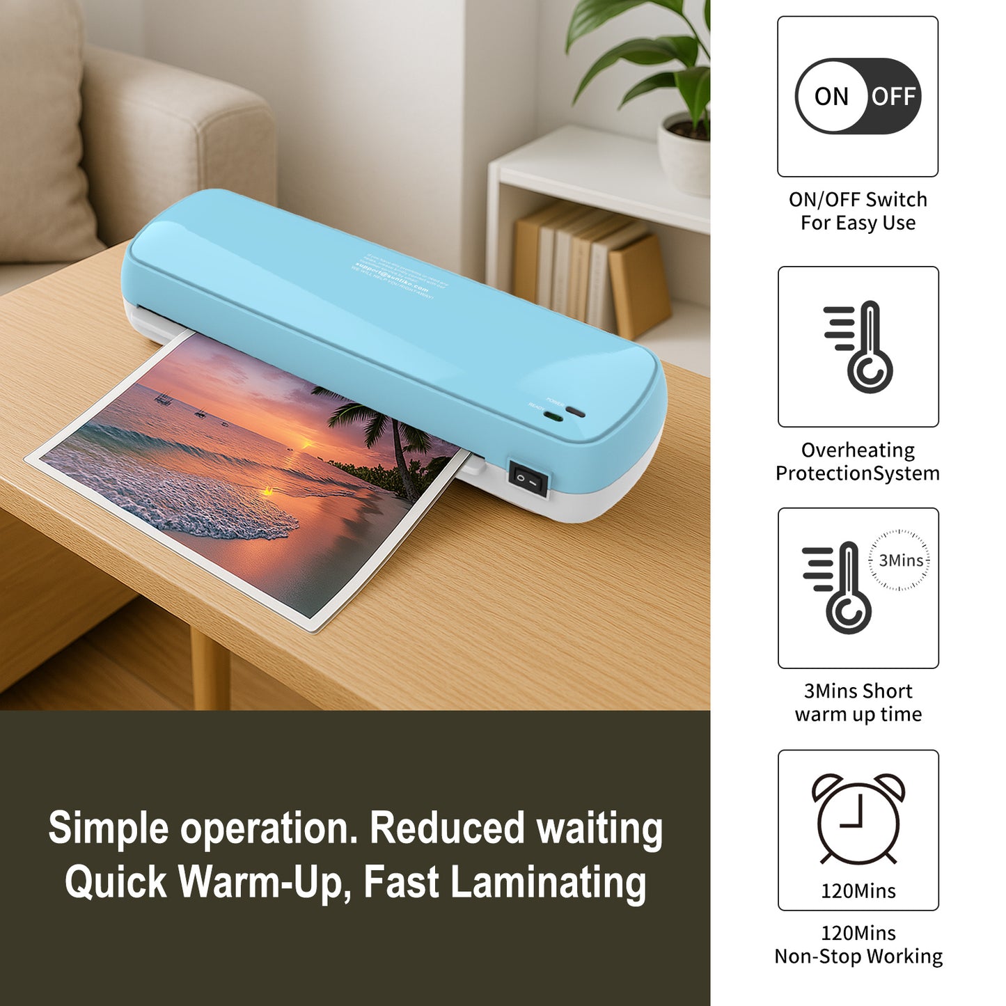 Suntiko Laminator Machine With 10 Sheets,Fast Warm  Up For A4,A5,A6 Documents Photos Office, School, Home Use ,Teacher Supplies  Organization Essentials