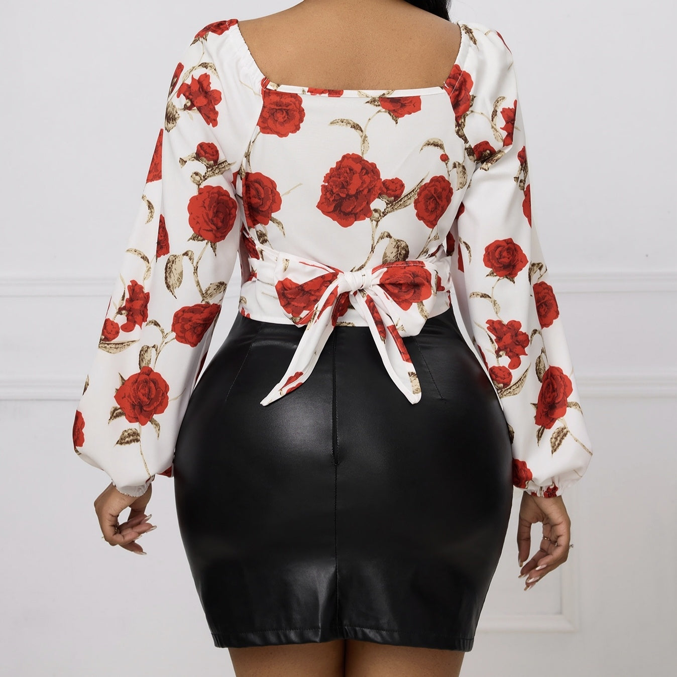 Ladies' Fashionable And Elegant New Long Sleeved Elegant Floral Print Shirt Top