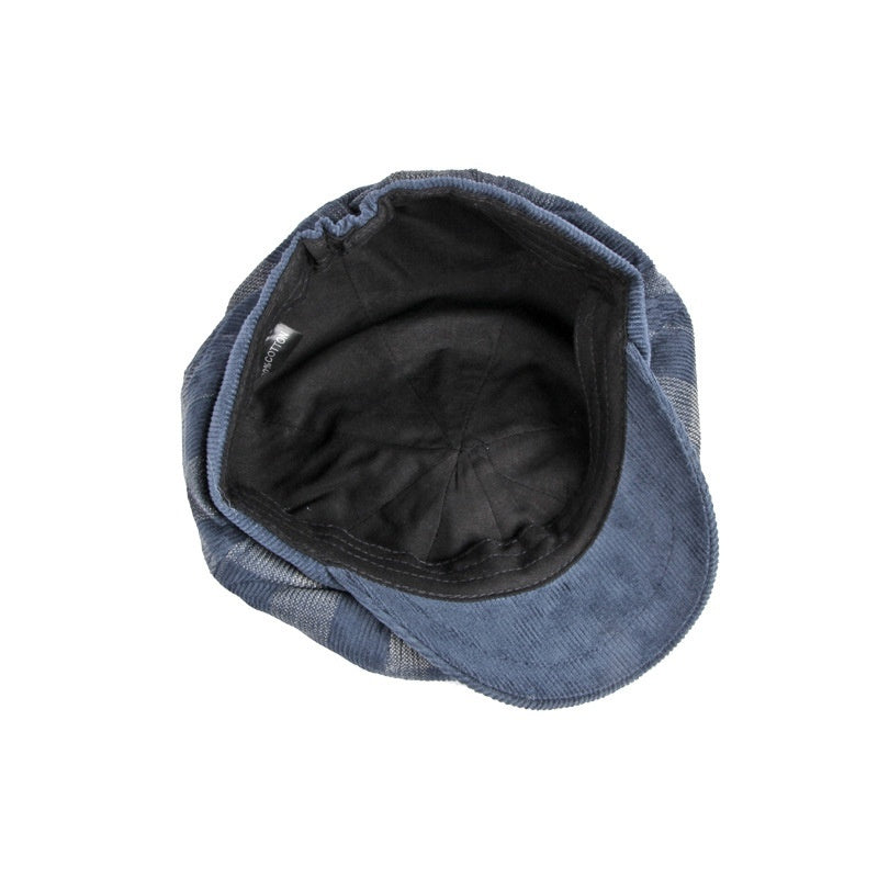 Women's Warm Fashion Plaid Corduroy Beret