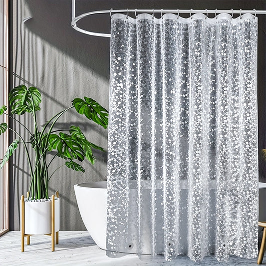 3D Pebble Pattern Shower Curtain In PEVA Durable Material, 71x71 Inches With Strong Magnets, Suitable For Shower Cabins And Bathtubs