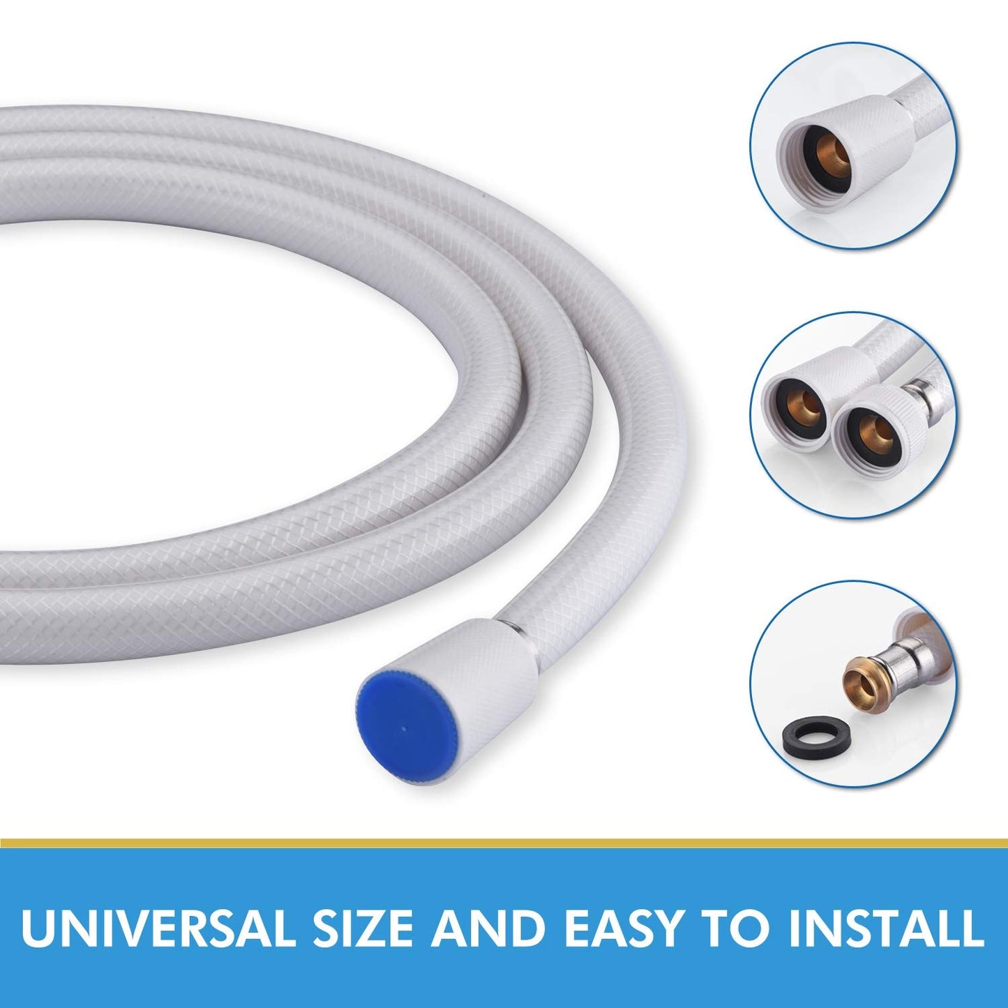 59 Inch Extra Long Smooth Handheld Shower Hose - Cannot Be Shipped On Weekends, Please Order With Caution