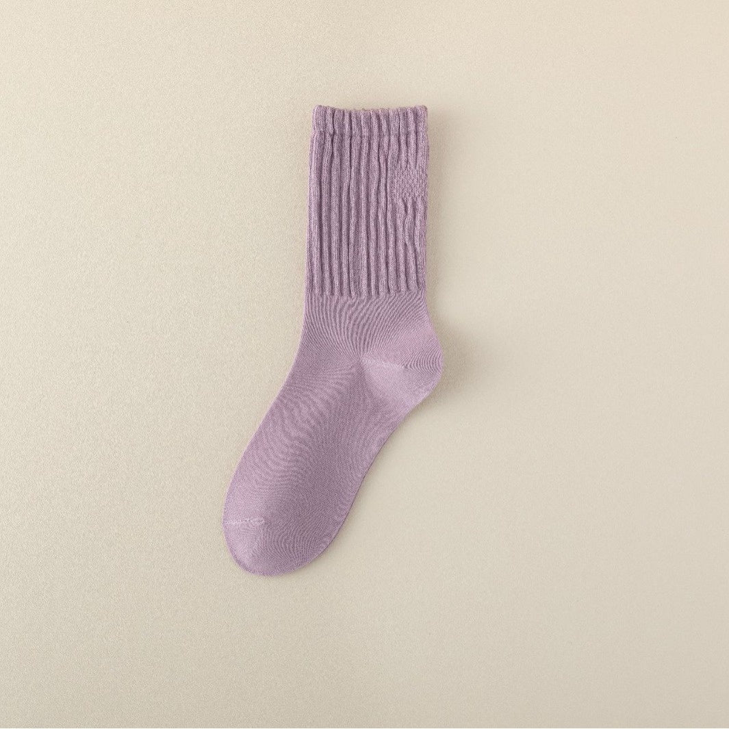 Autumn And Winter Cotton Socks Korean Style Girl Mid-calf Length