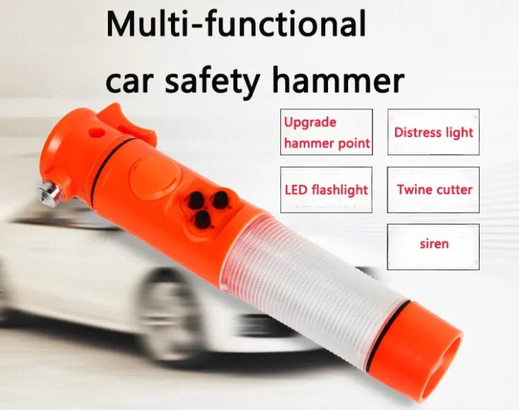 Red&Yellow Multi-functional Car Safety Hammer With Flashlight