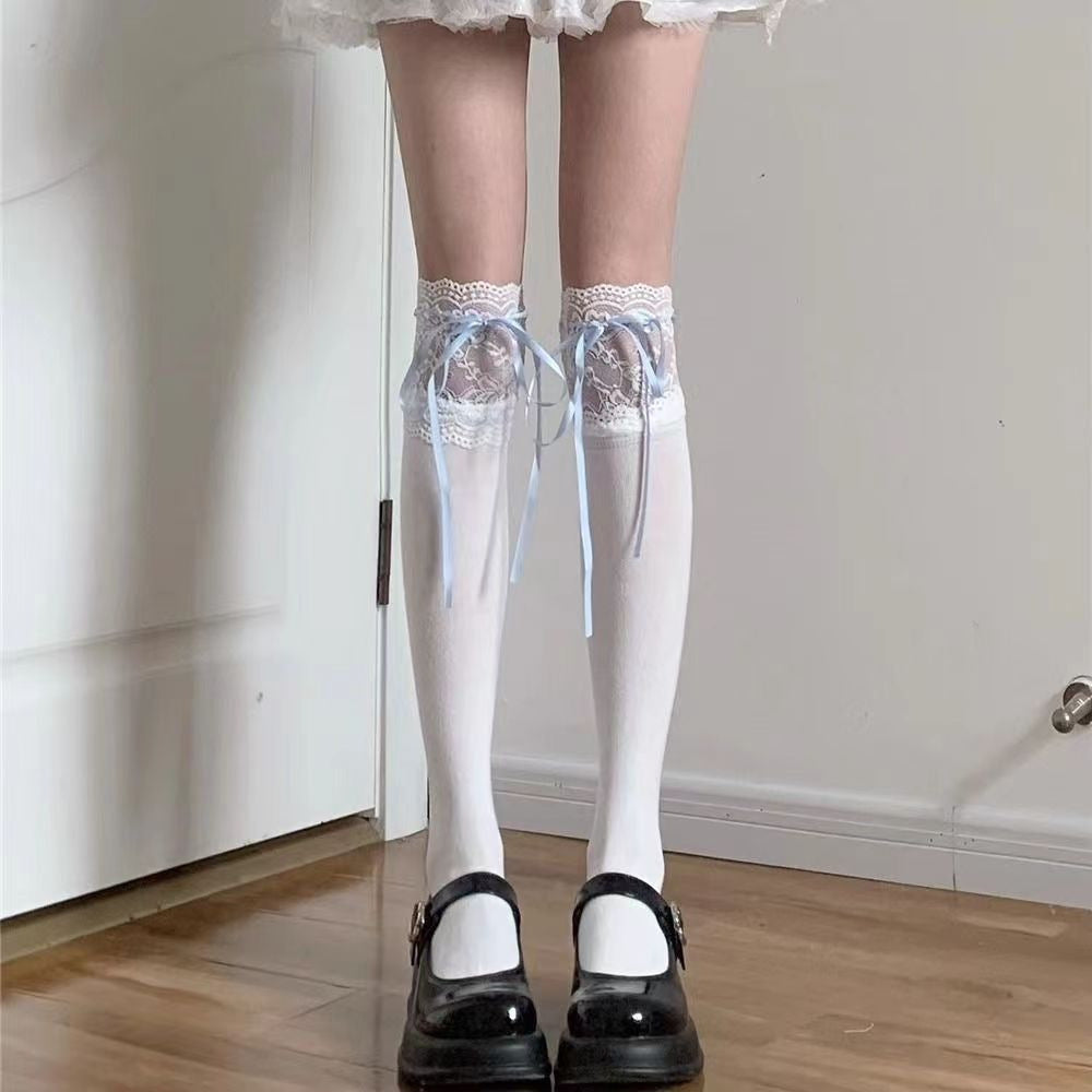 Women's Summer Fashion Ribbon Bow Tube Socks