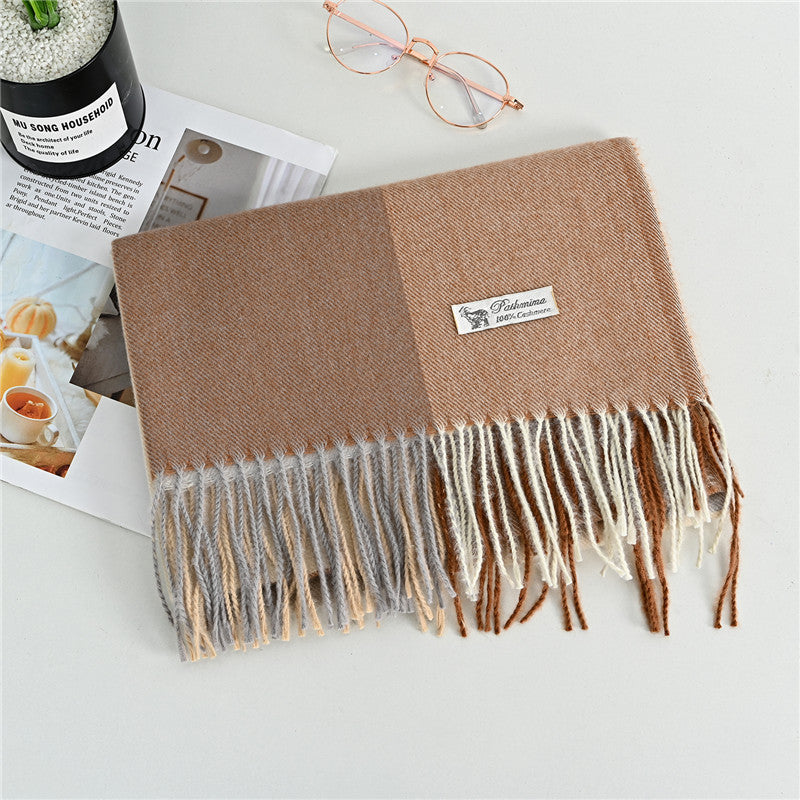 Women's Cashmere-like Plaid Tassel Scarf