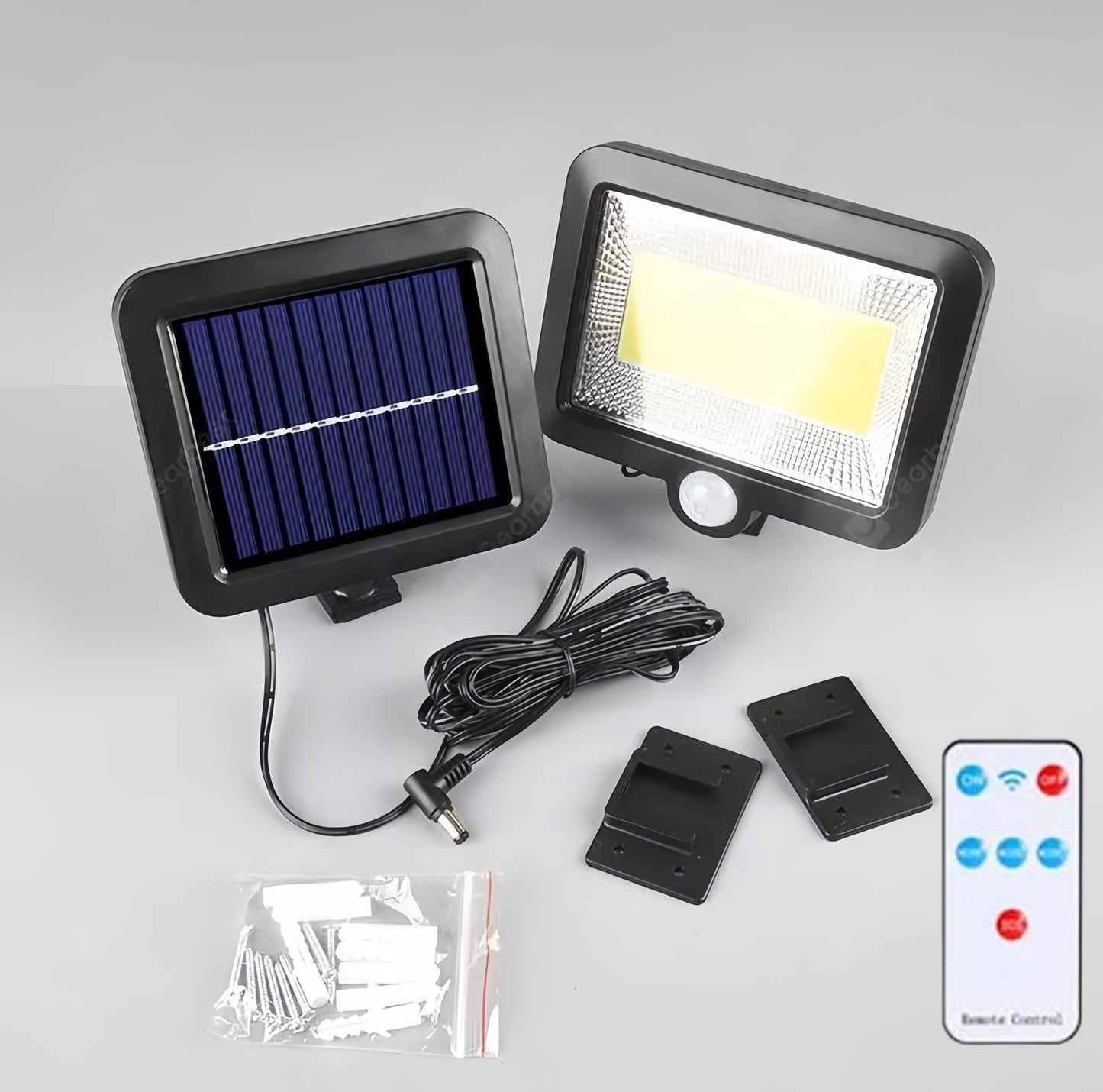 2PCS Solar Power PIR Motion Sensor Wall Light LED Outdoor Garden Security Lamp