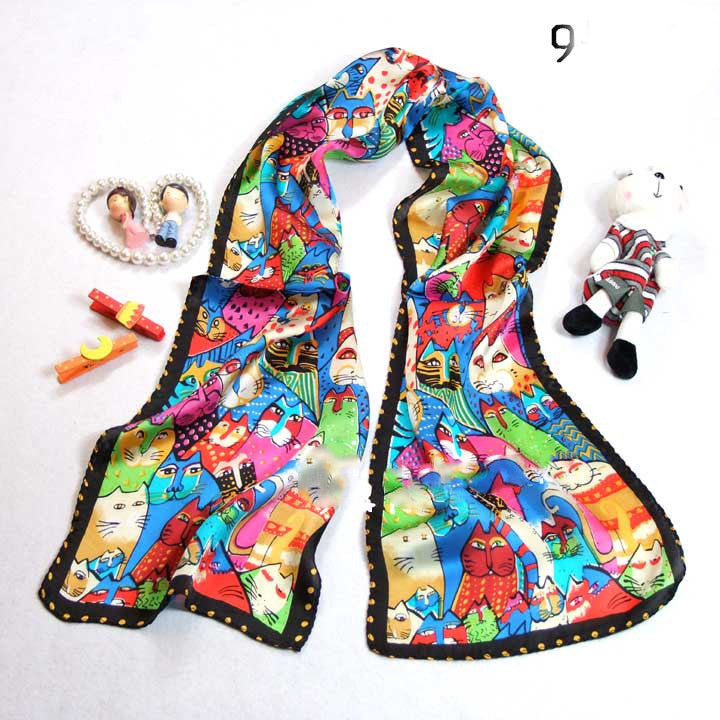 Fashionable Women's Animal Print Silk Scarf