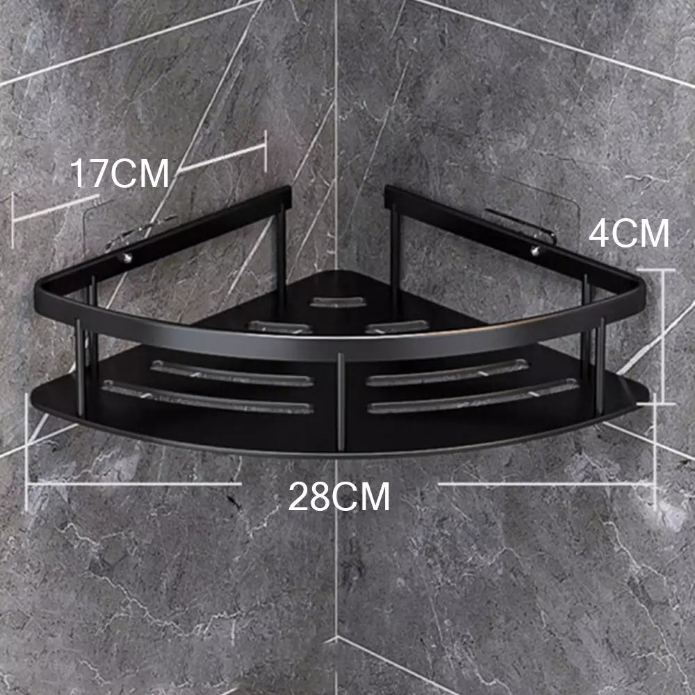 2Pcs Corner Shower Caddy Bathroom Storage Shelf Rack Basket Organiser Tidy Tray