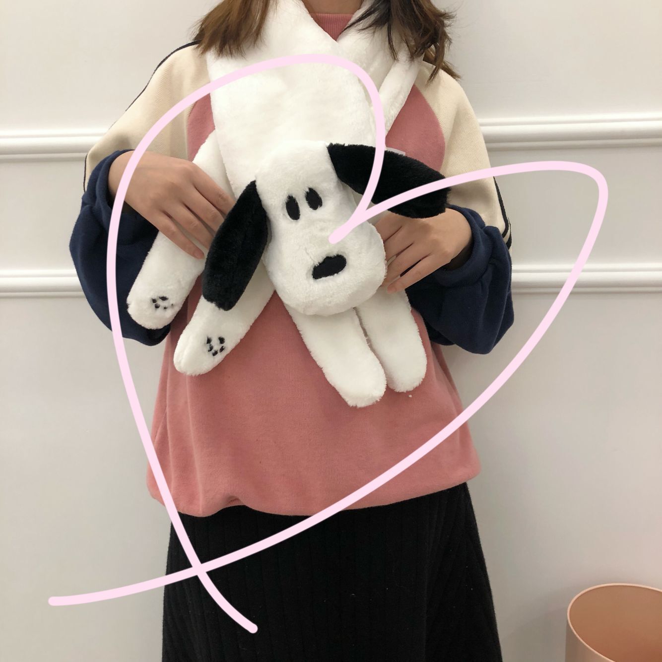 Japanese Retro Girl History Dog Three-dimensional Cartoon Scarf