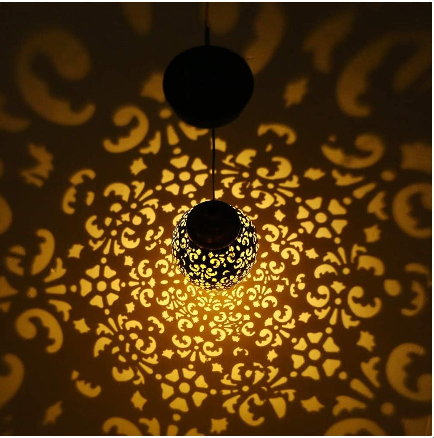 2 Pack Outdoor Solar Hanging Lantern Lights Waterproof Outdoor Garden Lawn Lamp