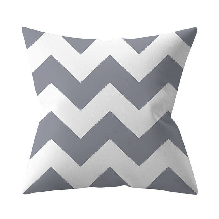 Gray Geometric Polyester Pillow Cover Cross-border Hot Sale Silver Gray Sofa Cushion Cushion Cover