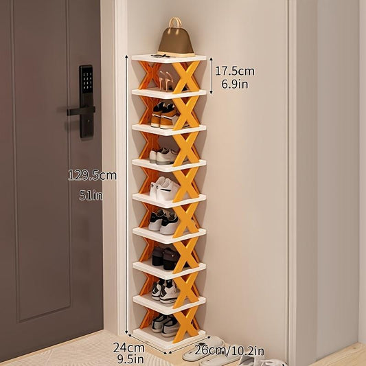 Orange 9-layer Shoe Rack