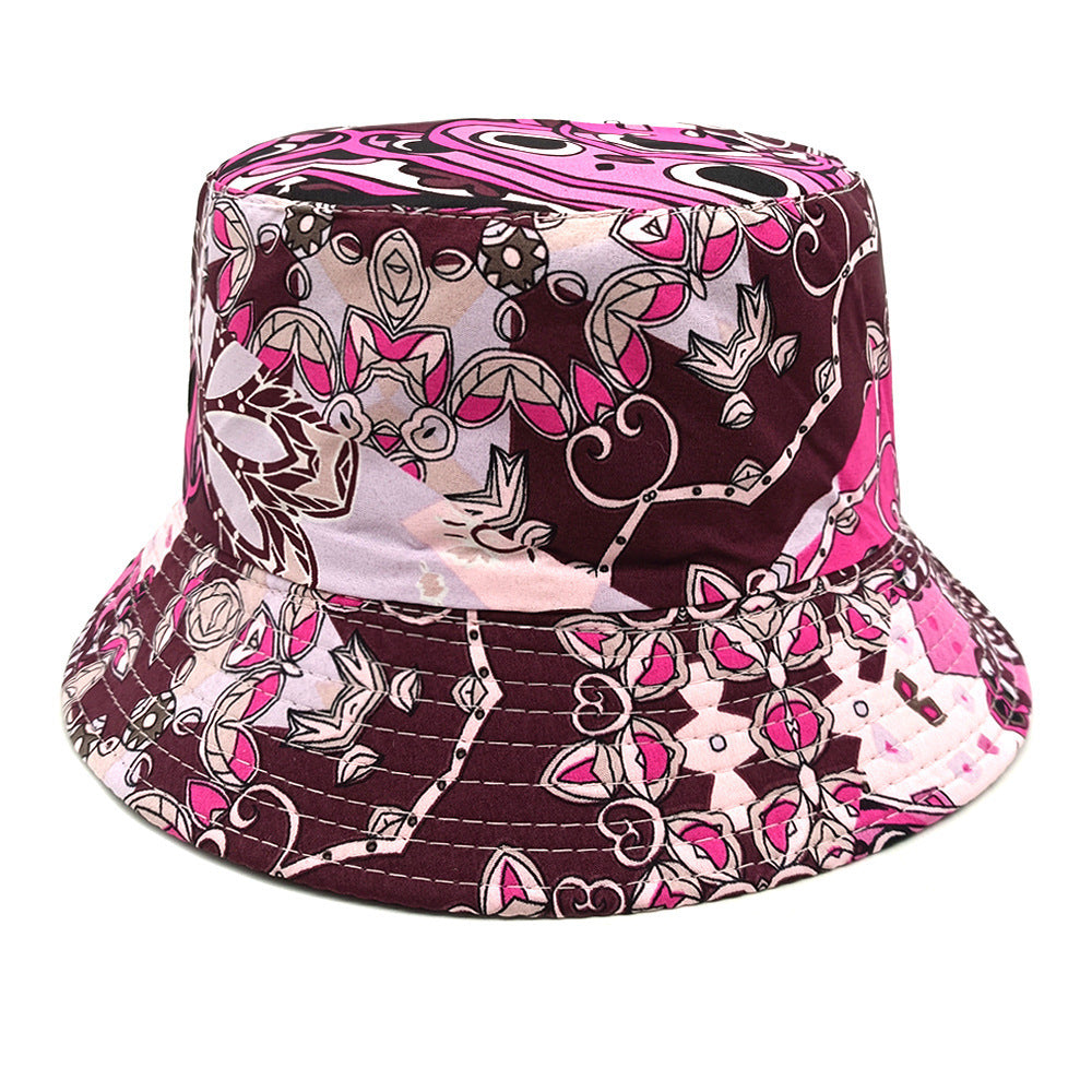 Geometric Bucket Hat Color Matching Printing Double-sided Wear Bucket Hat