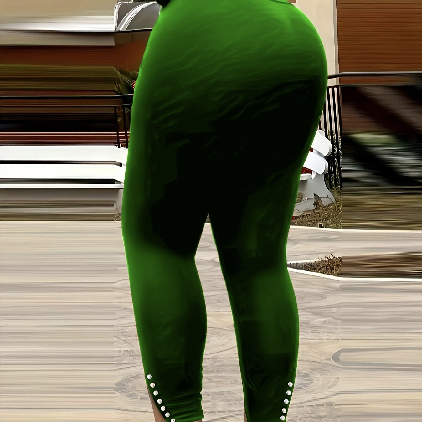 Ladies' Buckle And High Waisted Perforated Pants Sexy Slim Fit Pants Sexy Versatile New Clothes