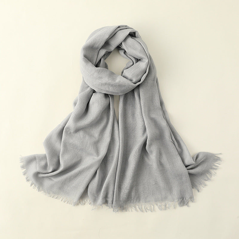 Women's Fashion Artistic Solid Color Cotton And Linen Scarf