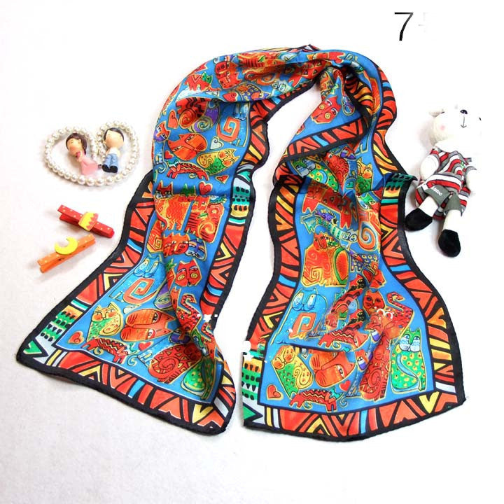 Fashionable Women's Animal Print Silk Scarf