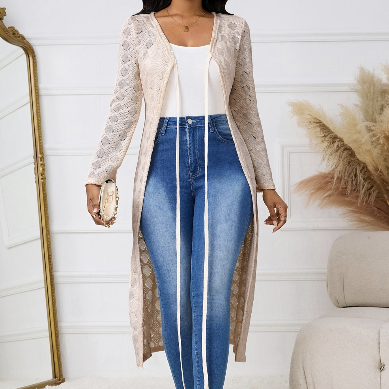 Women's Solid Color Lace Up Long Sleeved Shirt