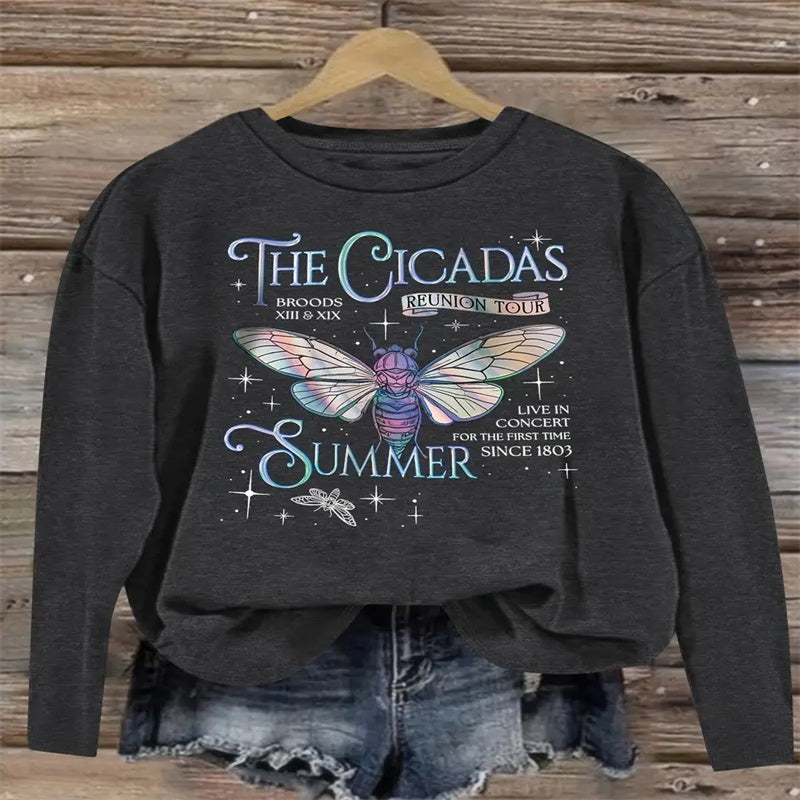 Women's Printed Hoodless Sweatshirt