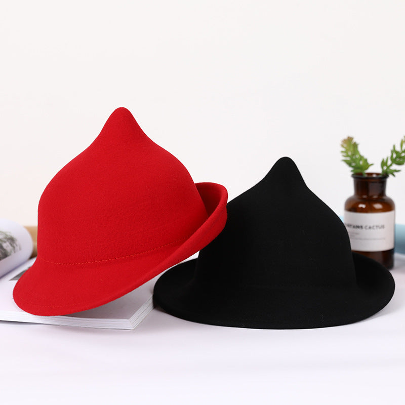 Fashion Personality Curling Wool Witch Hat