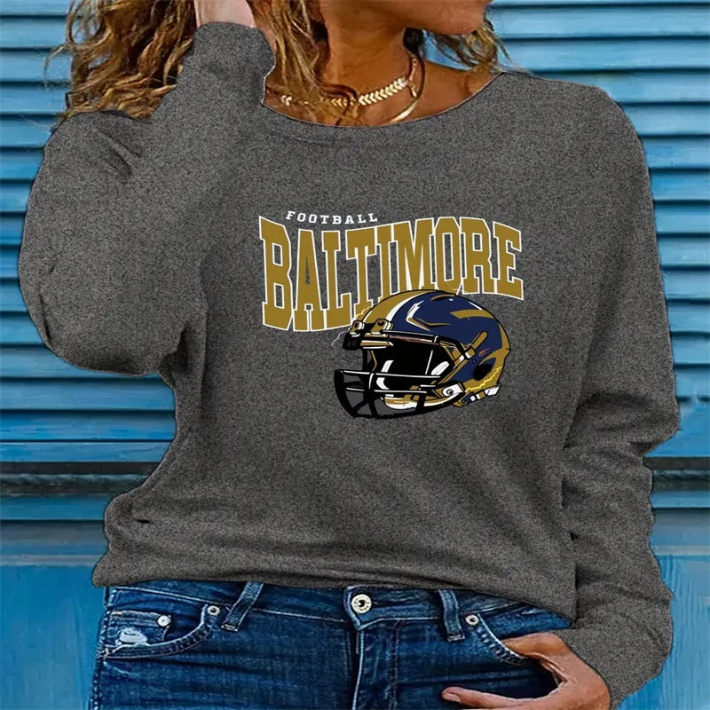 Women's Printed Hoodless Sweatshirt