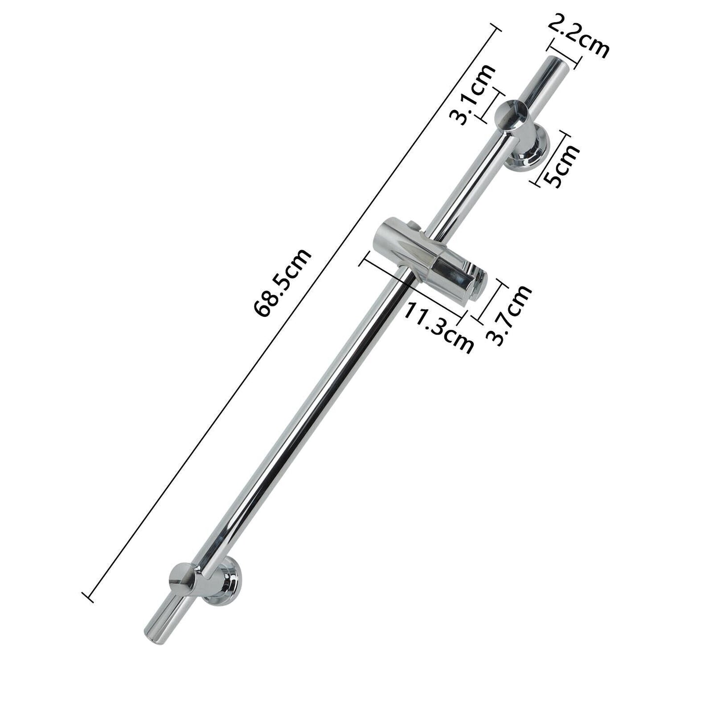 Shower Riser Rail Kit Slider Adjustable Chrome Head Holder Bracket Bathroom Set