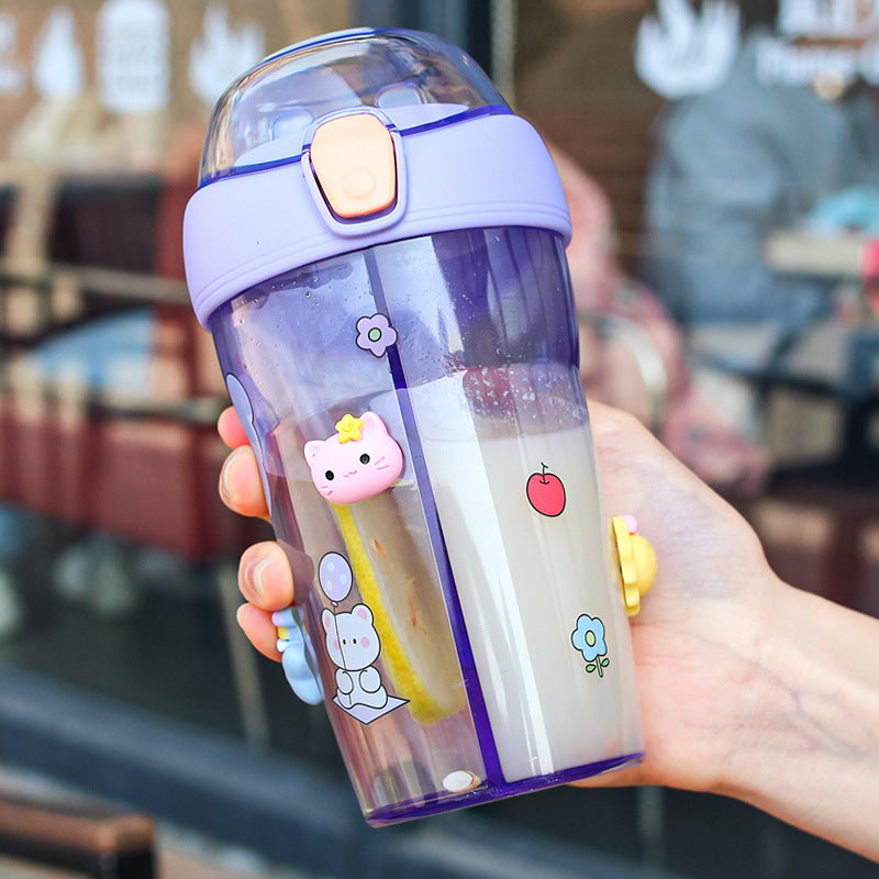 High Face Value Dual Drinking Cup Creative Straw Cup