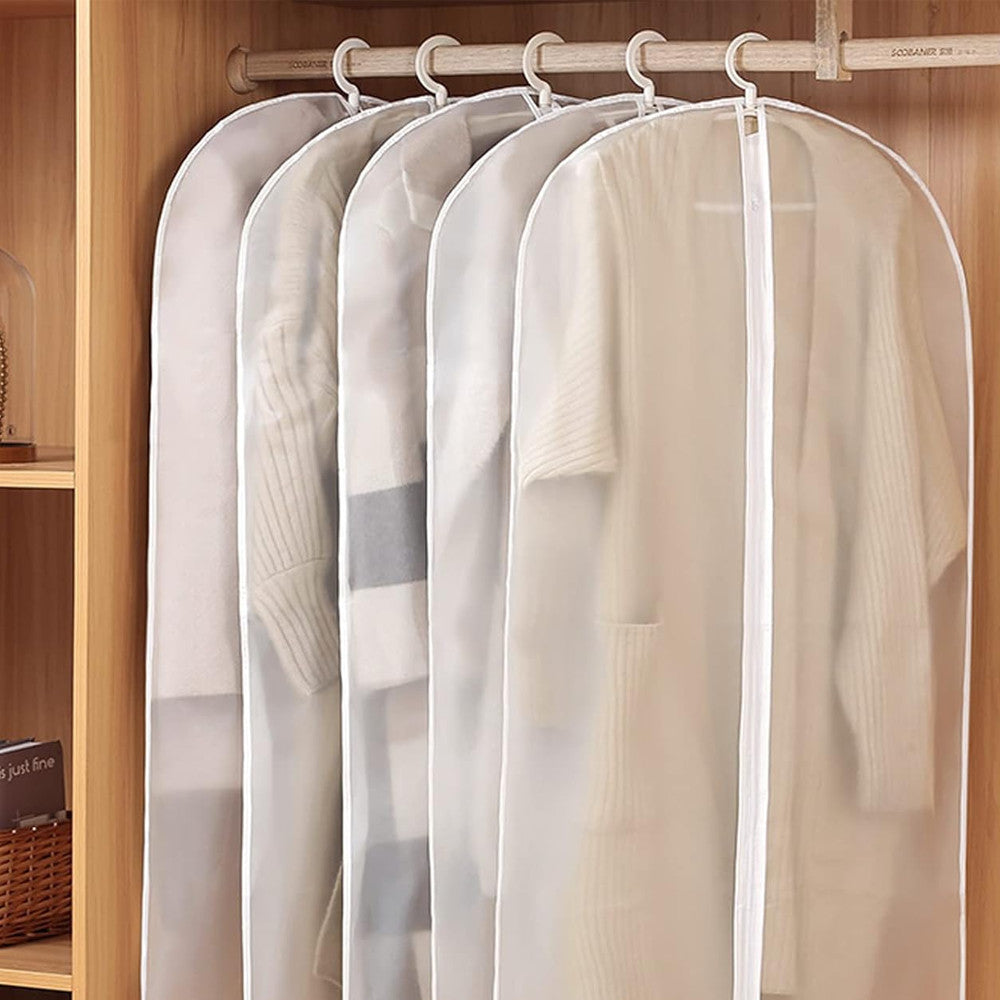 5-10-20 X Clear Polythene Garment Covers Suit Dress Coat Dust Protector Zip Bags