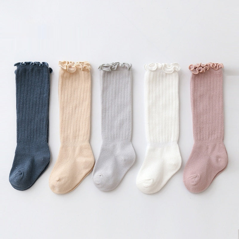 Children's Wooden Ear Over The Knee Mid-calf Length And Knee High Socks