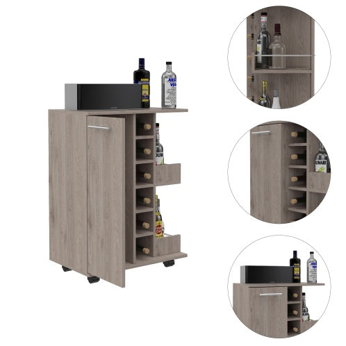 Plate Structure Dining Cabinet With Universal Wheel Trolley