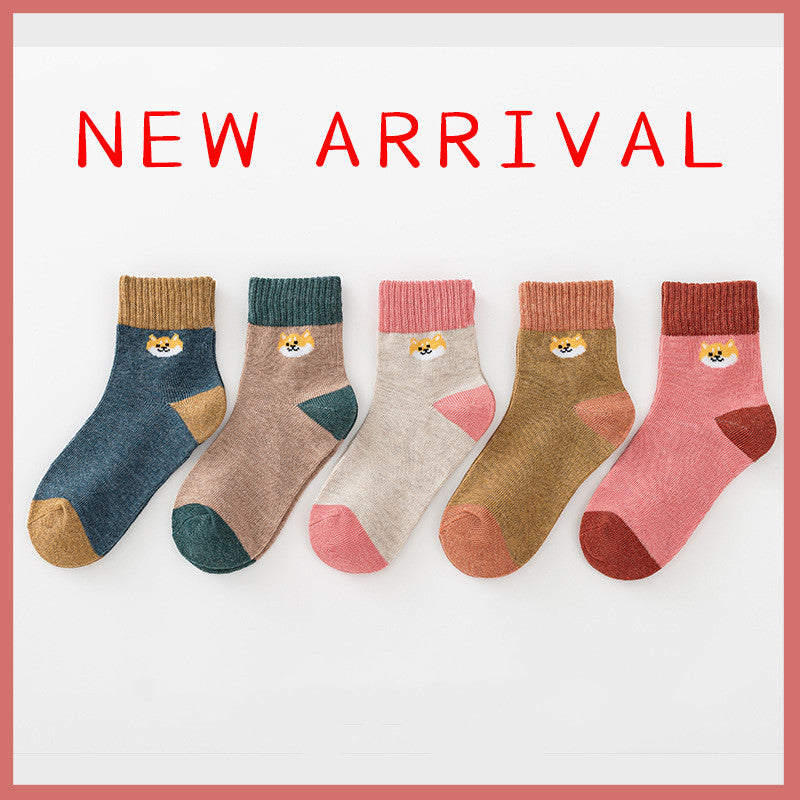 Mid-calf Cotton Boys And Girls Socks Cute And Breathable College Style Baby