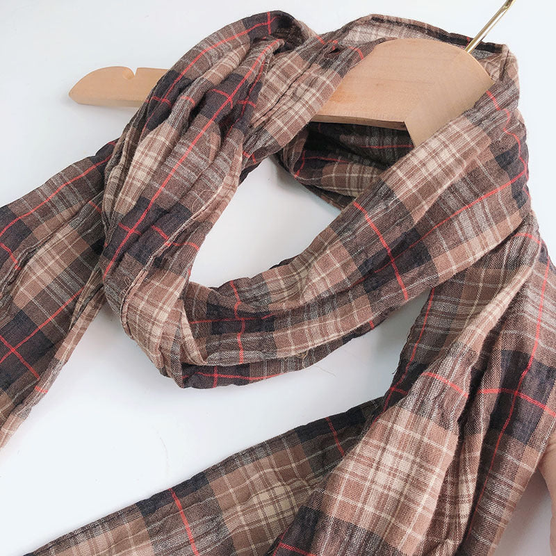 Pure Linen Hemp Gray Men's And Women's All-match Oversized Scarf