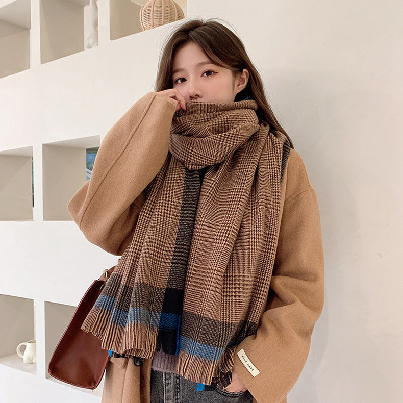 Thickened Cashmere Thermal Shawl Dual-use Scarf