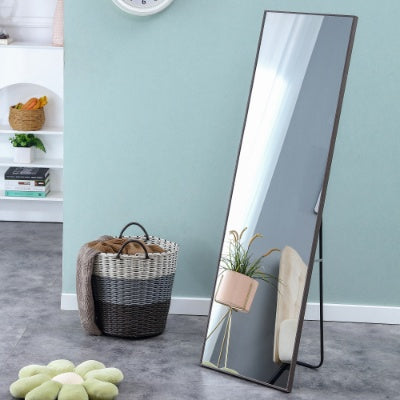 3rd Generation Gray Solid Wood Frame Full Length Mirror, Dressing Mirror, Bedroom Porch, Decorative Mirror, Clothing Store, Floor Mounted Large Mirror, Wall Mounted. 58 X15