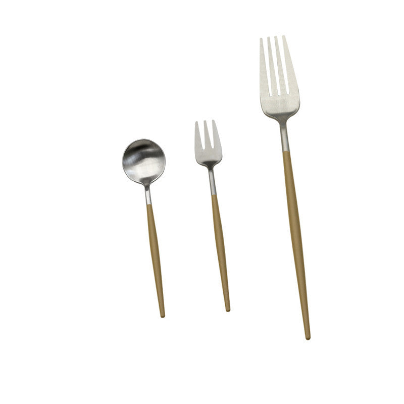 Electroplating Western Tableware Stainless Steel Cutlery Set