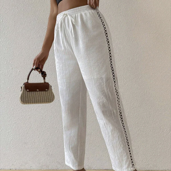 Ladies' Fashionable And Versatile Solid Color Simple And Versatile Casual Side Hollow Pants