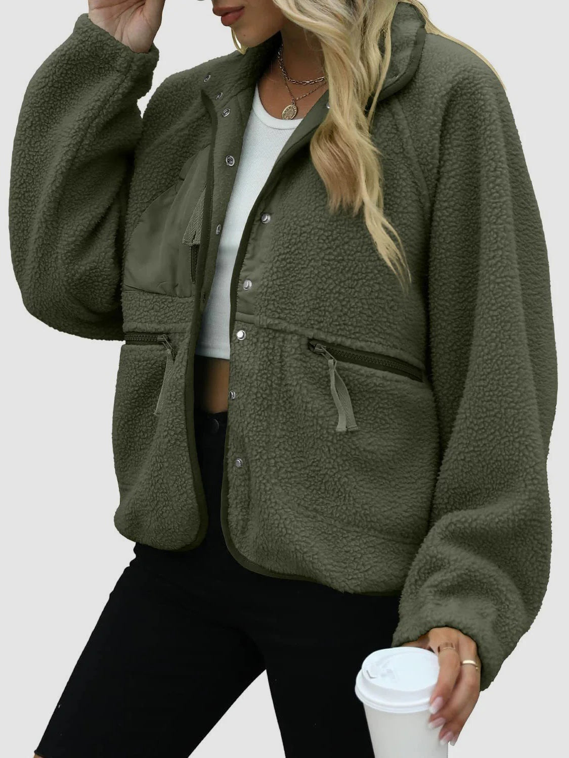 Short Cardigan Plush Jacket Lamb Wool Coat