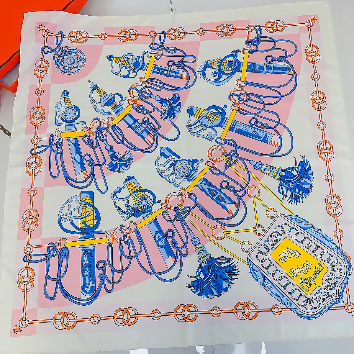 Handmade Hemming Twill Silk Printed Shawl