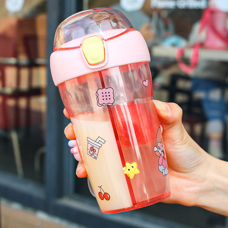 High Face Value Dual Drinking Cup Creative Straw Cup