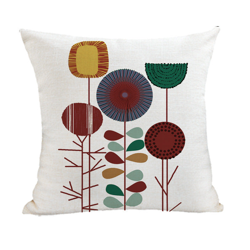Linen Painted Ins Style Geometric Abstract Pillow Cover