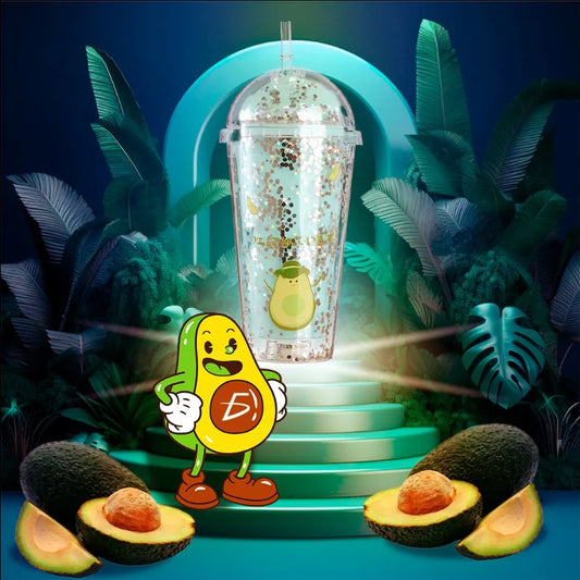 Avocado Design Tumbler With Lid And Straw