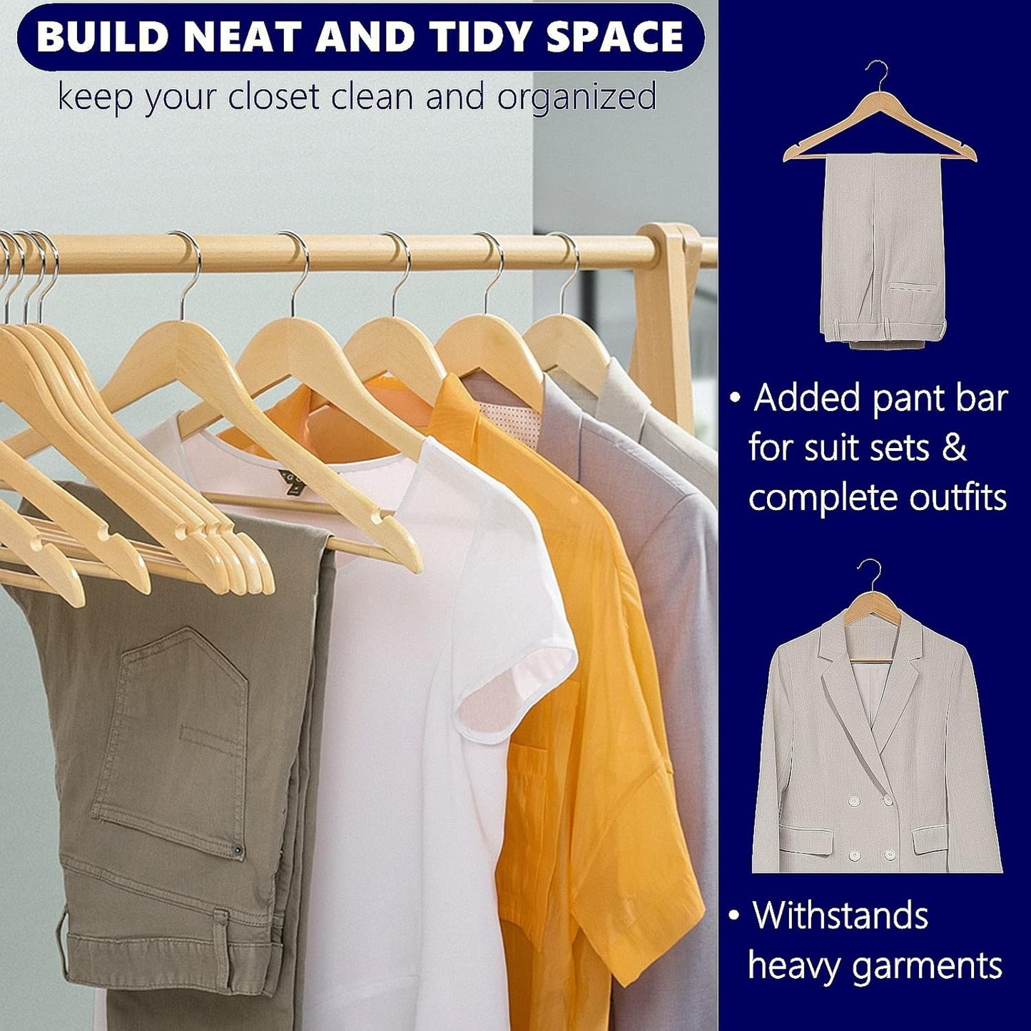 10 Piece Set Of Commercial Grade Thick Wood Hangers, Not Shipped On Weekends, Prohibited From Sale On Amazon