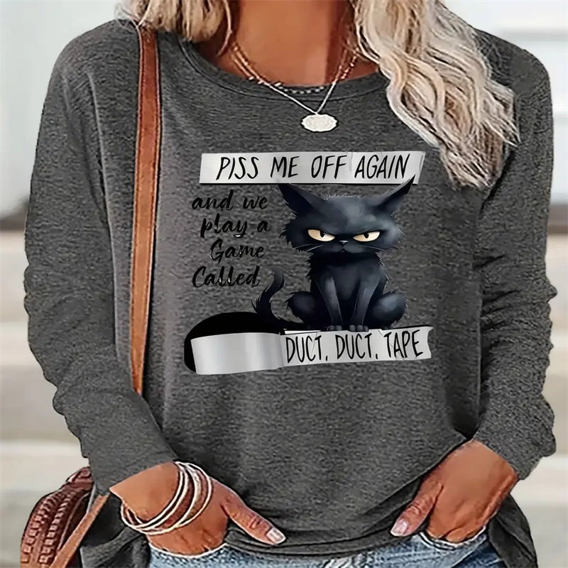 Women's Printed Hoodless Sweatshirt