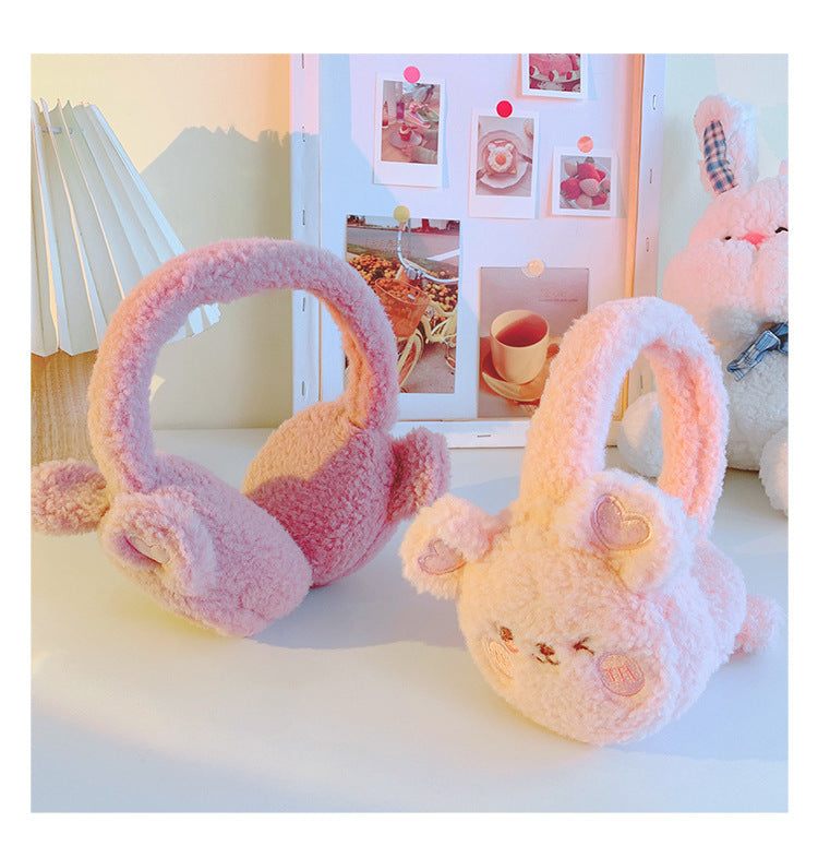 Outdoor Riding Cartoon Bear Plush Warm Earmuffs